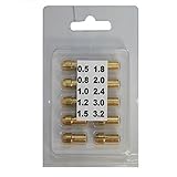 10pcミニドリル真鍮コレットチャック4.8mmシャンクドレメルツール0.5-3.2mmドリルロックナット