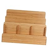 iplusmile 竹製 充電ステーション ドッキングオーガナイザー 多機能 スマートフォンタブレット対応 デスク整頓 収納ラック 家族向け ブラック