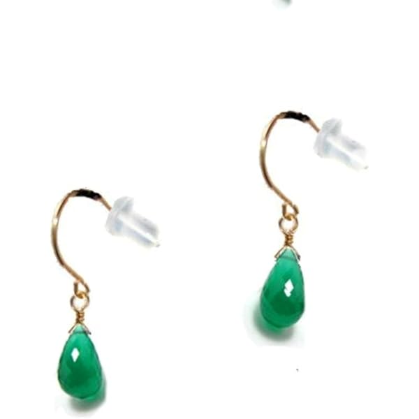 k18ピアス ドロップ滴ピアス 緑 エメラルドグリーン【emerald green