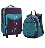 Obersee Kids Luggage and Backpack with Integrated Cooler, Turquoise Butterfly by O3 [並行輸入品]