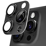 Podick カメラカバー iPhone 16 Pro/16 Pro Max用 カメラフィルム 全面保護 9H強化ガラス アルミ合金 傷防止 レンズ保護 耐衝撃 アイフォン16 プロ/16 プロmax 用 カメラ保護 高透過率 黒縁取り 露出オーバー防止 カメラレンズプロテクター ブラック