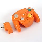 Gaming PS3 コントローラー 2.4ワイヤレスBluetooth接続 ニンテンドーゲームキューブコンソール用Wavebird wiiコントローラーリモートゲームパッドジョイスティック,オレンジ色