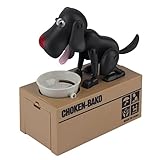 1piece Choken Bakoロボット犬銀行Doggy Coin Bank Canineお金ボックス – ブラック