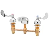 T & S真鍮b-2990-wh4-vf05 Concealedボディ8インチセンターキャスト注ぎ口4インチ手首0.5 GPM non-aerated洗面所蛇口