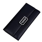 RIOS RFIDウォレットレディース - セキュリティクレジットカードプロテクターブロッキングウォレットカードオーガナイザーカードホルダー保護 (黒) [並行輸入品]