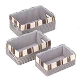 Koehler Indoor Home Kitchen Bathroom Storage Decorative Organizer Neutral Three Nesting Baskets by S