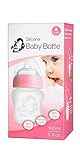 PuttiAtti Silicone Baby Bottle - Step 1 Nipple Included (5 oz(160ml), pink) by PuttiAtti