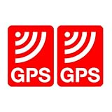 盗難防止 ステッカー GPS シール 防犯ステッカー 盗難 防犯 いたずら 事故 防止 セキュリティ 車 自転車 バイク 傘 光沢 防水 耐水 屋外 （GPS 電波マーク ２枚セット レッド）