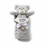 kathy ireland Plush and Blanket Set, Taupe Bear by Demdaco