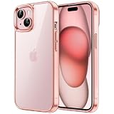 JETech iPhone 15 6.1インチ用 保護ケース 黄ばみなし 衝撃吸収 バンパーカバー 傷つけ防止 クリアバック (ローズゴールド)