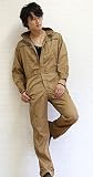 つなぎ メンズ おしゃれ 作業着 長袖 ツナギ 作業服 レディース 男女兼用 LIGHTBROWN M