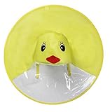 [ミートン] レインハット キャップ 雨具 キッズ レインウェア ポンチョ カッパ 折りたたみ 水玉 軽量 プリント 小学生 通学 丈夫 子供用 イエローM