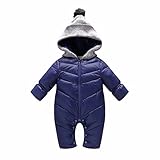 AMIGOYO ベビー服 ジャンプスーツ 冬 カバーオール フード付き 中綿 前開き 長袖 厚手 外出服 防寒 女の子 男の子 暖かい 2色 出産祝い 旅行