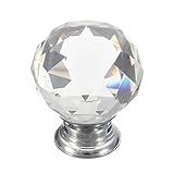 ILS - 4 pieces 30mm Clear Crystal Glass Door Knobs Drawer Cabinet Cupboard Furniture Pull Handle