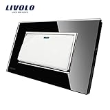 LivoloブラックUS / AU標準1ギャング2 Way k-padスイッチwith Luxury強化ガラスパネル、110 – 220 V、c3 K1s-82