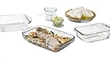 10ピースアンカーホッキングEssentials Set with 2-quartベイクDish、8インチスクエアケーキ、9-inchパイプレート、1.50 Loaf Pan and 3 6-ounc