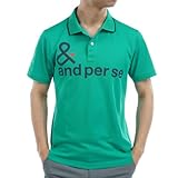 [アンパスィ] ゴルフシャツ ロゴプリント半袖ポロシャツ（メンズ）