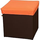 AZUMAYA ボックススツール スクエア Lサイズ オレンジ色 BLC-378OR