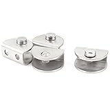 uxcell　ガラスクランプクリップサポート　調節可能なアルミハーフラウンド　シャワー用　5-10mm　4個入り
