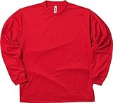 [グリマー] 長袖 4.4オンス ドライ ロングスリーブ Tシャツ [クルーネック] 00304-ALT ボーイズ レッド 140cm (日本サイズ140相当)
