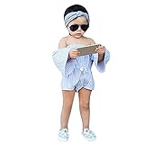 Domybestベビー服 女の子 ロンパース ジャンプスーツ カバーオール ボディスーツ オーバーオール 夏 プリント 袖無し オフショルダー 普段着 お出かけ ビーチ 海辺 (70（0-6ヶ月）)