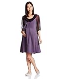 ELLE(エル)ELLE 授乳口付ワンピース ML パープル ヴィンテージサテンシフォン EL008525