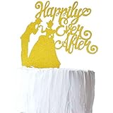 ウェディング ケーキトッパー 紙製 結婚 結婚式 披露宴 二次会 パーティー 結婚記念日 デコレーション 小物 Limpommeオリジナル商品 (ゴールド)