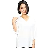 Closlation レディース vネックブラウス ホワイト L