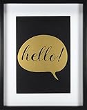 Linden Ave壁飾りave10058 Hello、11 " x 14インチ、ゴールド