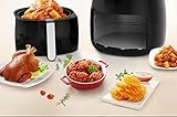 新しい空気フライヤー、1230Wホームスマートフライヤーなし、3.4L大容量エアーフライヤー、黒、レシピ、健康調理器具フードオーブン