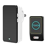 ワイヤレスチャイム ドアチャイムセット 呼出音楽36曲選択可 最高1000フィート/300メートルの無線範囲 LEDインジケータライト付き タッチボタン(受信機1個 送信機1個セット)