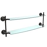 Allied Brass RD-34/24-SBR 18' x 5' Double Glass Shelf Polished Nickel [並行輸入品]