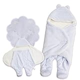 おくるみ 足付きブランケット (ブルー)