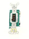 Leviton 3032-2 30 Amp, 120/277 Volt, Toggle Double-Pole AC Quiet Switch, Extra Heavy Duty Spec Grade