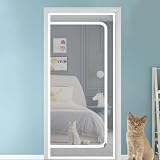 COZENTA ペットゲート 網戸型 犬 猫 赤ちゃん 脱走防止 マジックテープ取付 (ホワイト 80x210cm)