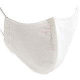 [クインテット] 蒸れない 麻マスク 日本製 麻 リネン 布マスク 洗える 洗濯 ファッションマスク オシャレ 大人用 小さめ 大きめ11-msk-601 (ホワイト, 通常サイズ)