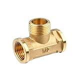 Blesiya 1/2インチ　3極　高品質　真鍮製継手パイプ　T型　44×41×20mm　耐久性　低温抵抗　操作簡単　蛇口　水　燃料　ガスパイプライン　多場合適用　厚い壁