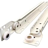 スライドレール 伸縮式 キッチン用 レール 250 300 350 400 450 500mm、引き出し スライドレール ローラータイプ底付、頑丈・静音・スライド動作も軽くなり、2個 重量用スライドレール 最大耐荷重は35kg、止めネジ付き (30cm)