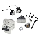 Flameer 交換　リコイル　スターター　チェーンソー部品　ガス　燃料　オイル　フィラー　キャップ　フィルター　STIHL対応： MS210 MS230 MS250用　