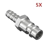 ILS - 5 pieces 1/4 BSP Hose Adapter Plug Compressed Air Coupling Quick Connector 8mm