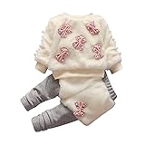 (ベビーゴー)babygo ベビー セットアップ 女の子 スウェット セットアップ 子供服 女の子 長袖 裏起毛 防寒 厚手 春秋冬 ホワイト 80