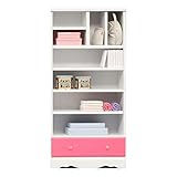 アルファタカバ 姫系チェスト&ハンガーラック キラキラ取っ手がついて使いやすい ジュノン80cm幅E型ピンク クリスタルクリア