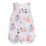 Kesoto スリーパー　ガーゼ　4層　夏　ふわふわ　ノースリーブ　スリーピングバッグ　寝袋 　通気性　全3サイズ4種類 - フォックスフォレスト, M