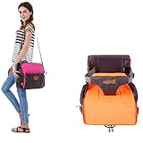 Vine 子供 チェアクッション 調整可能 赤ちゃん お食事クッション ポータブル 多機能 ビッグ容量 マザーズバッグ コンボ ベビーチェア小物 折り畳み式の多機能小物入れ