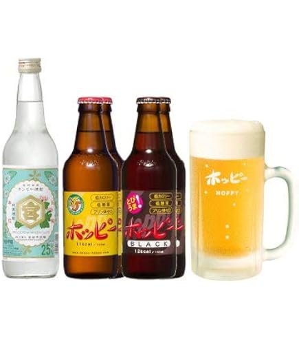 Amazon.co.jp: ホッピー 専用グラス付き Hoppy シロ 330ml×4本 亀甲宮