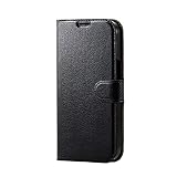 エレコム iPhone 13 2眼 レザーケース 手帳型 UltraSlim 薄型 磁石付き ステッチ ネイビー PM-A21BPLFU2NV