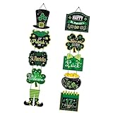 Perfk STパトリックの日の装飾ドア吊り看板 垂直ぶら下がり壁プラークサイン 玄関ドア 窓 屋内 屋外用