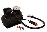 250 PSI 12-volt Air Compressor W/air Pressure Gauge Included/ 20 Air Hose / 2 Nozzle Adapters & 1 Sp