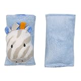 Blankets and Beyond Super Plush Baby Zebra Strap Cover Blue by Blankets and Beyond
