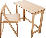 エムール 組立不要 折りたたみ収納デスクセット アッシュ